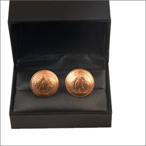 Cuff links: two cent coins
